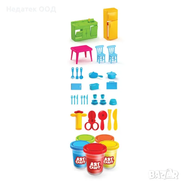 Комплект пластилин, Кухня и аксесоари, 30 бр., снимка 1