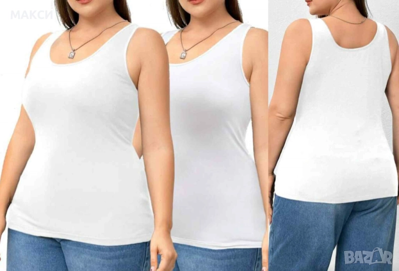 Макси мек и силно еластичен комплект потници 2 бр. бяло, снимка 1