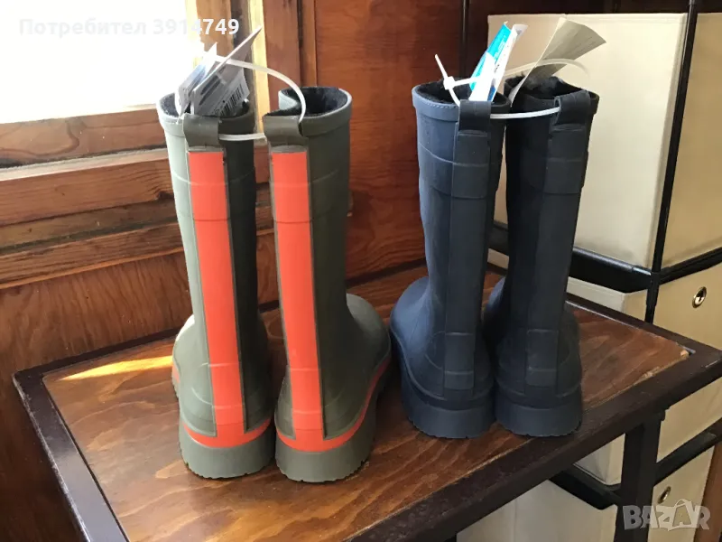 Ботуши гумени стил Wellington,хастар шерпа, дълбок грайфер, дишаща стелка, топли и защитни, 38, НОВИ, снимка 1