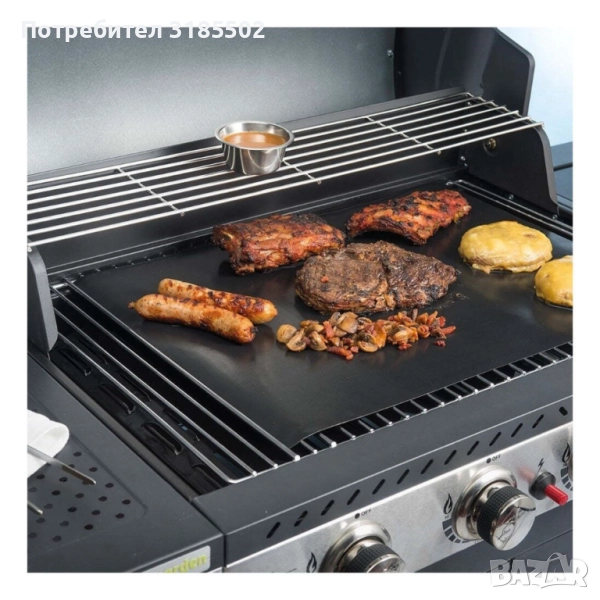 Протектор за барбекю BBQ NoStik, 40x50см., до 260°,  черен, в кутия, снимка 1