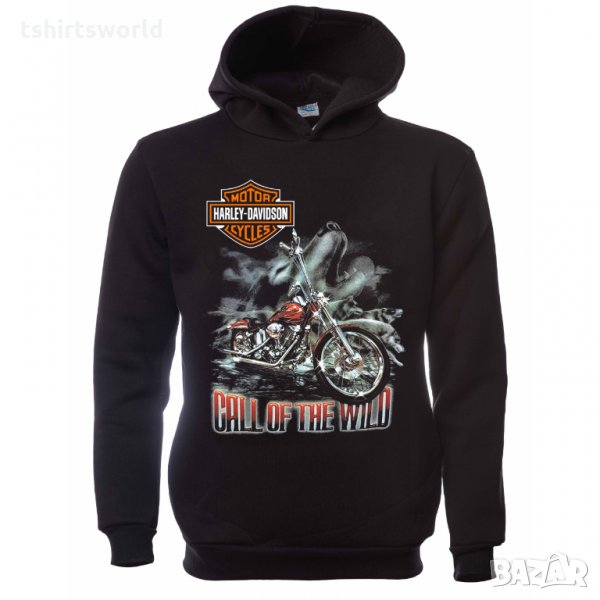 Нов детски суичър с дигитален печат Harley Davidson, Call of the wild, Wolf, мотори, снимка 1