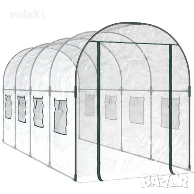 vidaXL Прозрачна оранжерия 160x400x190 см PVC и стомана с прахова боя(SKU:317247, снимка 1