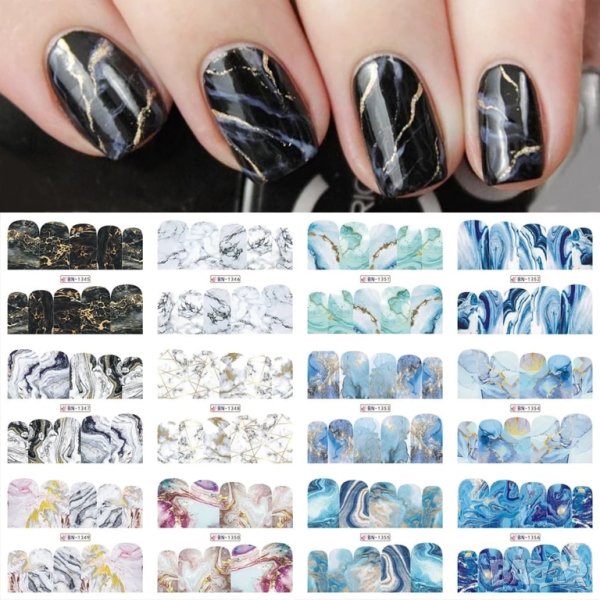 Комплект водни стикери мрамор № 82, снимка 1