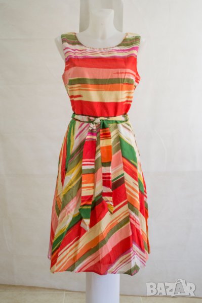 Многоцветна разкроена рокля с коланче Anmol - XL, снимка 1
