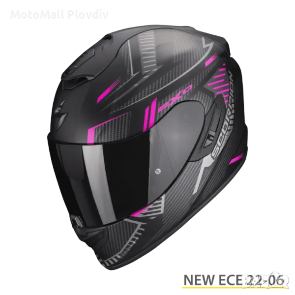 Каска SCORPION EXO-1400 EVO AIR SHELL Matt Black-Pink, снимка 1