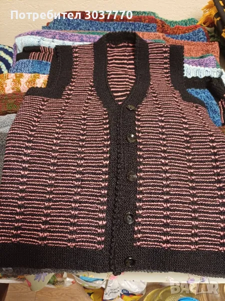 Жилетка без ръкави-Ръчно плетиво, снимка 1