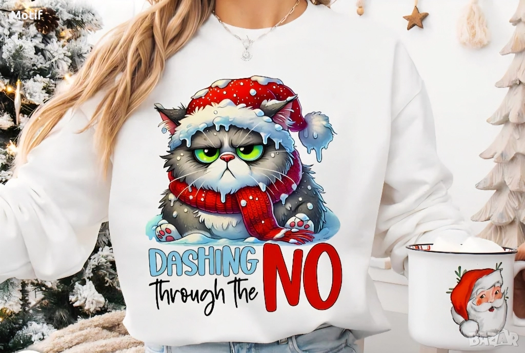 Коледни тениски с котки за цялото семейство, снимка 1