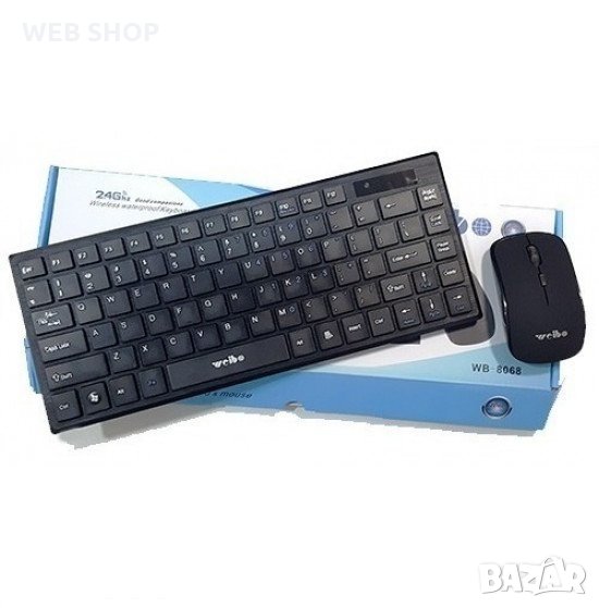Безжична водоустойчива клавиатура и мишка 2.4Ghz Weibo WB-8068, снимка 1
