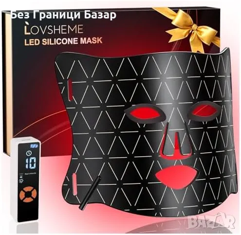 Нова Професионална LED маска – червена и синя светлина за гладка кожа, снимка 1
