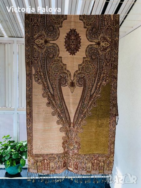 Огромен двуцветен шал ELLE NOR,100% вълна, снимка 1