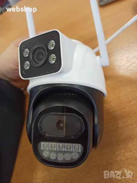 4K 8MP Външна WiFi PTZ Безжична Камера Двоен обектив ONVIF H.265+ Cam Нощно виждане AI Humanoid Dete, снимка 1