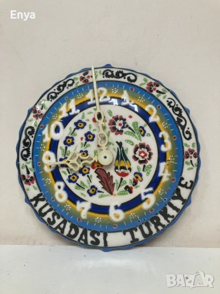 Стенен керамичен часовник - ръчно изработен, снимка 1