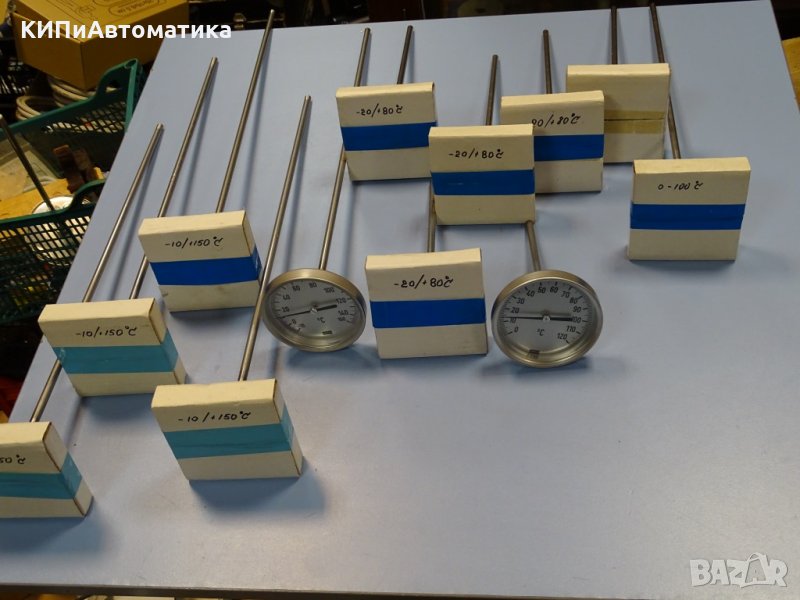 индустриален термометър Wika thermometer ф100mm, -20/+400°C, L-30-480mm, снимка 1