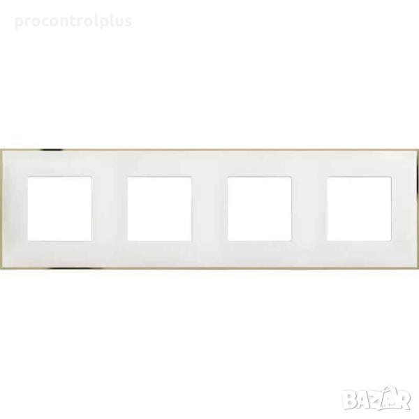 Продавам Рамка 4х 2M Бяло със златно /блистер/ bticino Classia, снимка 1