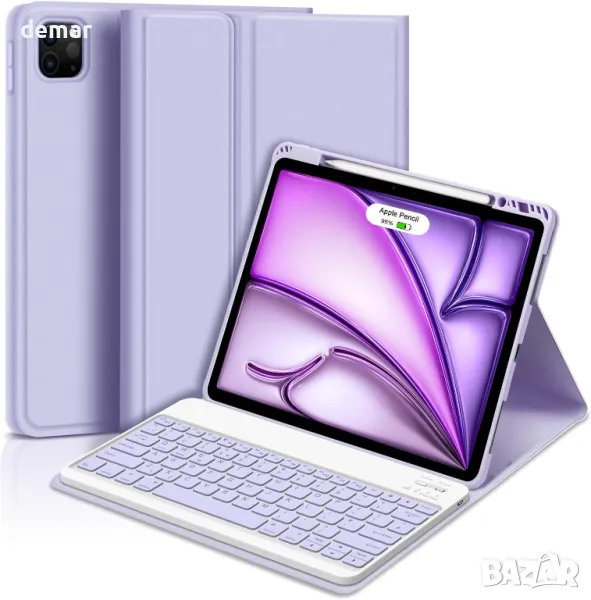 Калъф с клавиатура GOKOCO за 2024 iPad Air 13 инча (M2) и iPad Pro 12,9 инча 3-то/4-то/5-то/6-то, снимка 1