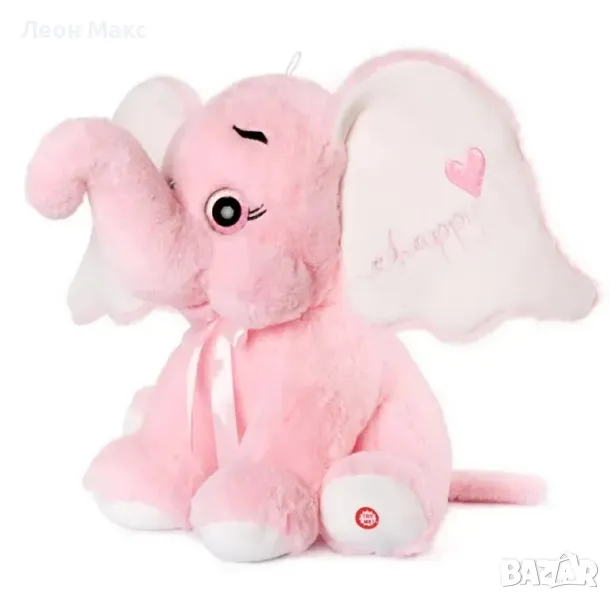 Слон плюш със сърце 2 цвята 41см със звук 40411, снимка 1