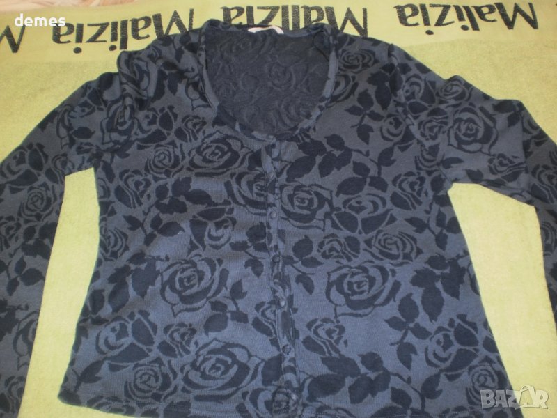Блуза с копчета синьо и черно НЕМА, размеp L, нова, снимка 1