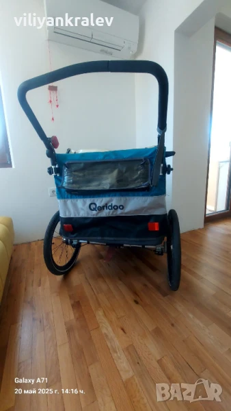 Двуместно ремарке за велосипед Qeridoo Sportex 2, снимка 1
