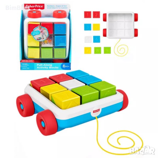 Бебешка количка с кубчета за дърпане Fisher Price , снимка 1
