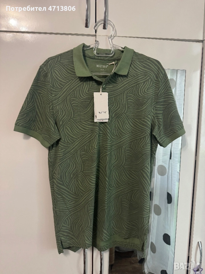 Мъжка тениска тип поло MUSTANG – размер S, снимка 1