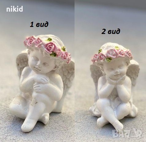 3D големи ангел с венец дете 2 вида силиконов молд форма калъп гипс украса декор свещ, снимка 1