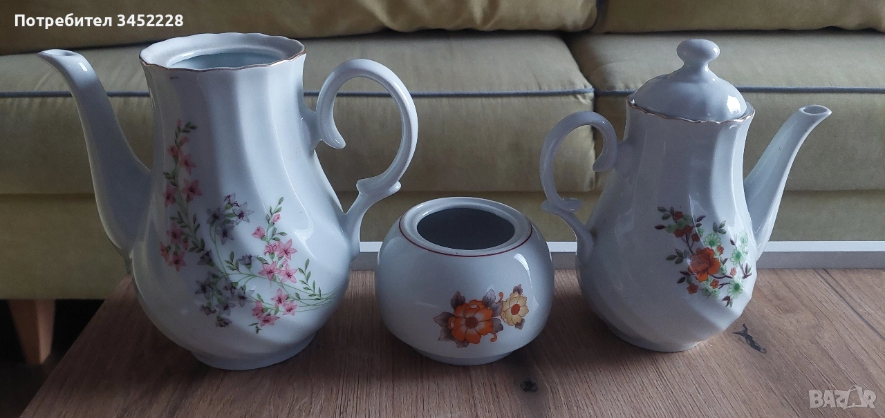 порцелан България две кани и захарница за колекционери , снимка 1