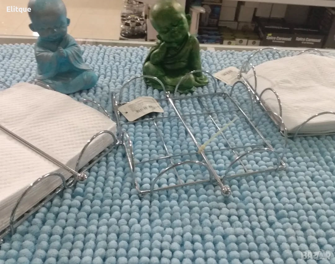 Луксозен метален салфетник в сребристо, ‎18,5 x 1 x 7,62 cm, снимка 1