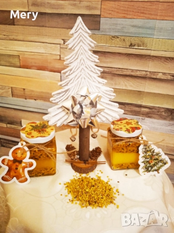 🍯🌿 Био Пчелен Мед с Прашец– коледно поднесен! 🎅