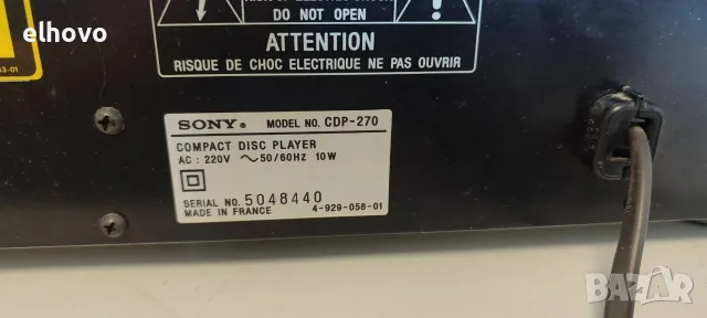 CD player SONY CDP-270#1, снимка 4 - Аудиосистеми - 55922980