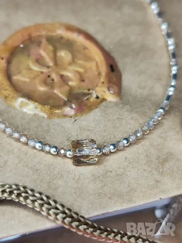 Гривна за глезен, Сваровски/Swarovski, 925 сребро, снимка 3 - Гривни - 50313036