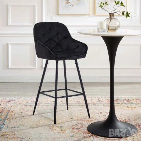 Комплект бар столове тип щъркел, височина 108 см C-U-BS-0087BL, снимка 6 - Столове - 42394589