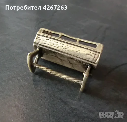 Мини фигурка бебешко кошче, маркировка .800, снимка 5 - Статуетки - 50925526