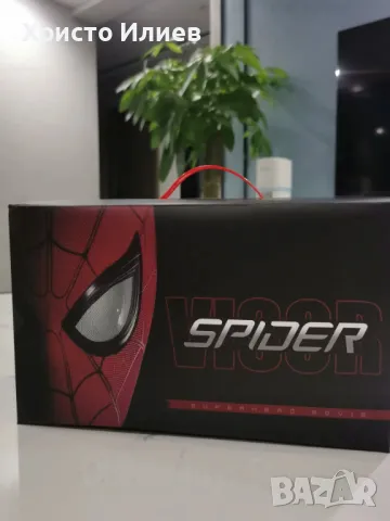 Електронна маска на спайдърмен Spiderman 3D версия с мигащи очи за Хелоуин управление с пръстен, снимка 3 - Други стоки за дома - 47407769