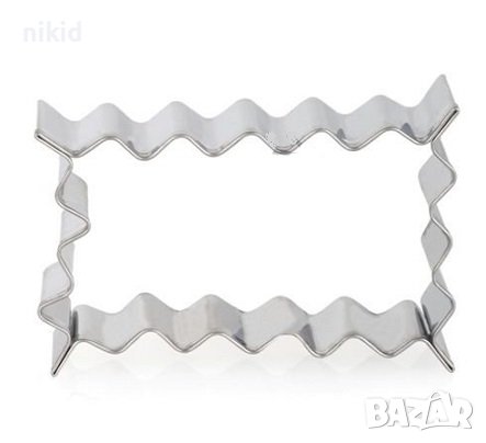 Къдрав правоъгълник правоъгълна рамка метална форма резец за сладки бисквитки