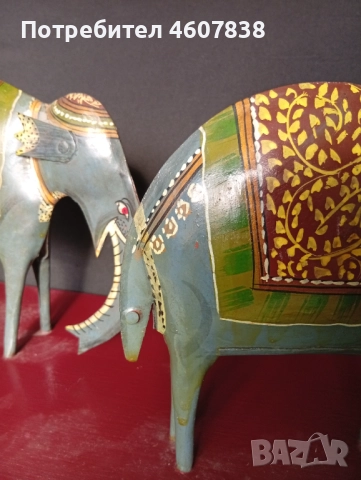 Слон,слончета метал ръчно рисувани 50-20 см, снимка 4 - Декорация за дома - 52140053