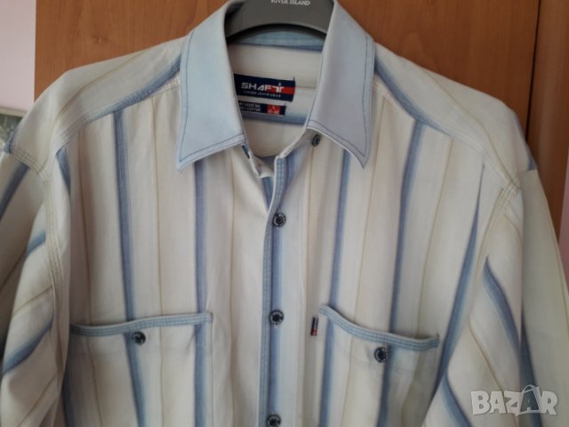 Мъжка риза къс ръкав спортно елегантна 100 % памук L-XL, снимка 2 - Ризи - 29155230