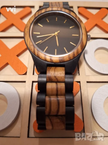Дървен мъжки ръчен часовник, снимка 6 - Мъжки - 50619301
