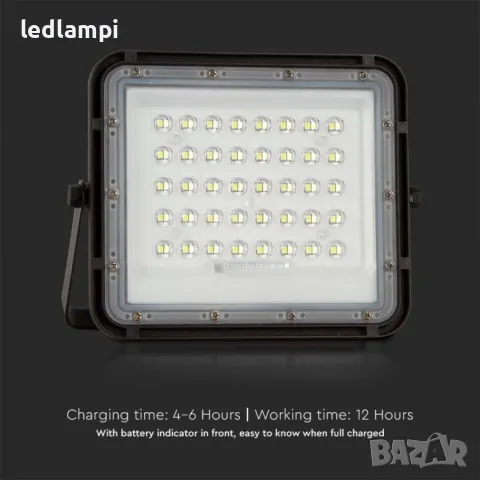 Соларен LED Прожектор 10W 800Lm IP68, снимка 4 - Соларни лампи - 48631971