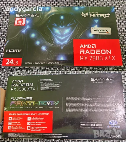 AMD Radeon RX 7900 XTX 24GB GDRR6 Saphire Vapor-X NITRO+ Gaming video card геймърска видео карта , снимка 4 - Видеокарти - 56022356
