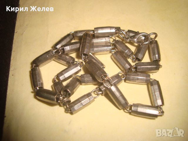 СРЕБРИСТ ЛАНЕЦ ВЕРИЖКА КЮСТЕК КОЛИЕ ИНТЕРЕСНА ОРИГИНАЛНА ПЛЕТКА 24331, снимка 7 - Колиета, медальони, синджири - 33956894