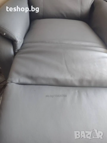 Фотьойл сива кожа забележки по кожата ПРЕОЦЕНЕН ПРОДУКТ, снимка 10 - Дивани и мека мебел - 50976080