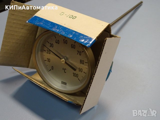 биметален термометър Wika thermometer ф100mm, 0/+100°C, L-400mm, снимка 7 - Резервни части за машини - 37104283