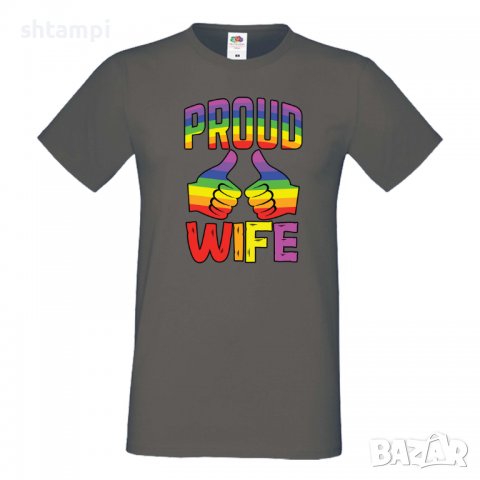 Мъжка тениска Proud Wife multicolor Прайд,Празник.Повод,Изненада , снимка 4 - Тениски - 37105199