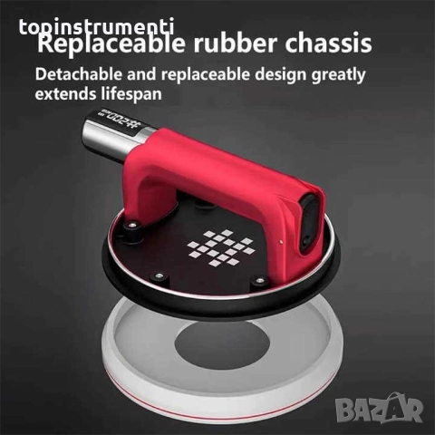 Вакуум вендуза, акумулаторна, SHIJING 6106, 2Ah, 178 мм, до 200 кг, с дисплей, в куфар, снимка 7 - Други инструменти - 52563584