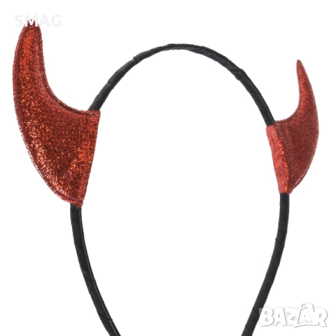 Хелоуин / Halloween диадема с червени блестящи рога_1256087, снимка 3 - Аксесоари за коса - 52131285