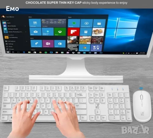 Безжични Wireless клавиатура и мишка за компютър KMT1, снимка 9 - Клавиатури и мишки - 47817560