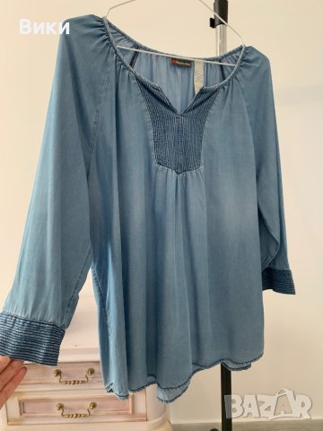 Дънкова блуза в размер L, снимка 3 - Блузи с дълъг ръкав и пуловери - 44175192