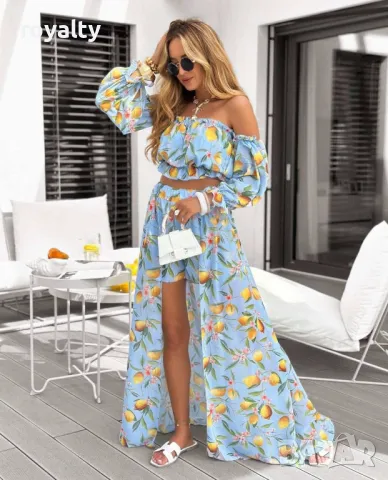 Стилен дамски комплект Два цвята 