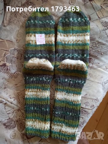 Ръчно плетени мъжки чорапи, размер 46, снимка 1 - Мъжки чорапи - 42776091
