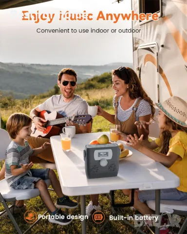   Bluetooth CD плейър с високоговорител, FM радио и таймер  MONODEAL, снимка 3 - Радиокасетофони, транзистори - 50128546